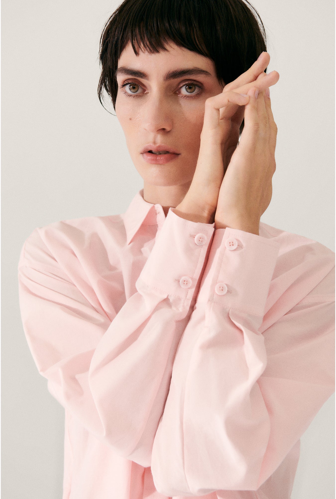 COTTON SILK MORNING SHIRT HYDROGEN