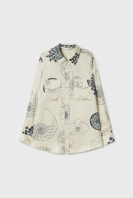 BOYFRIEND SHIRT FIBONACCI OFF-WHITE