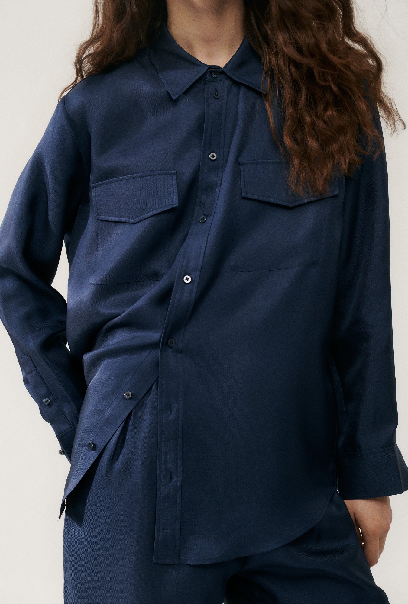 TWILL BOYFRIEND SHIRT MIDNIGHT