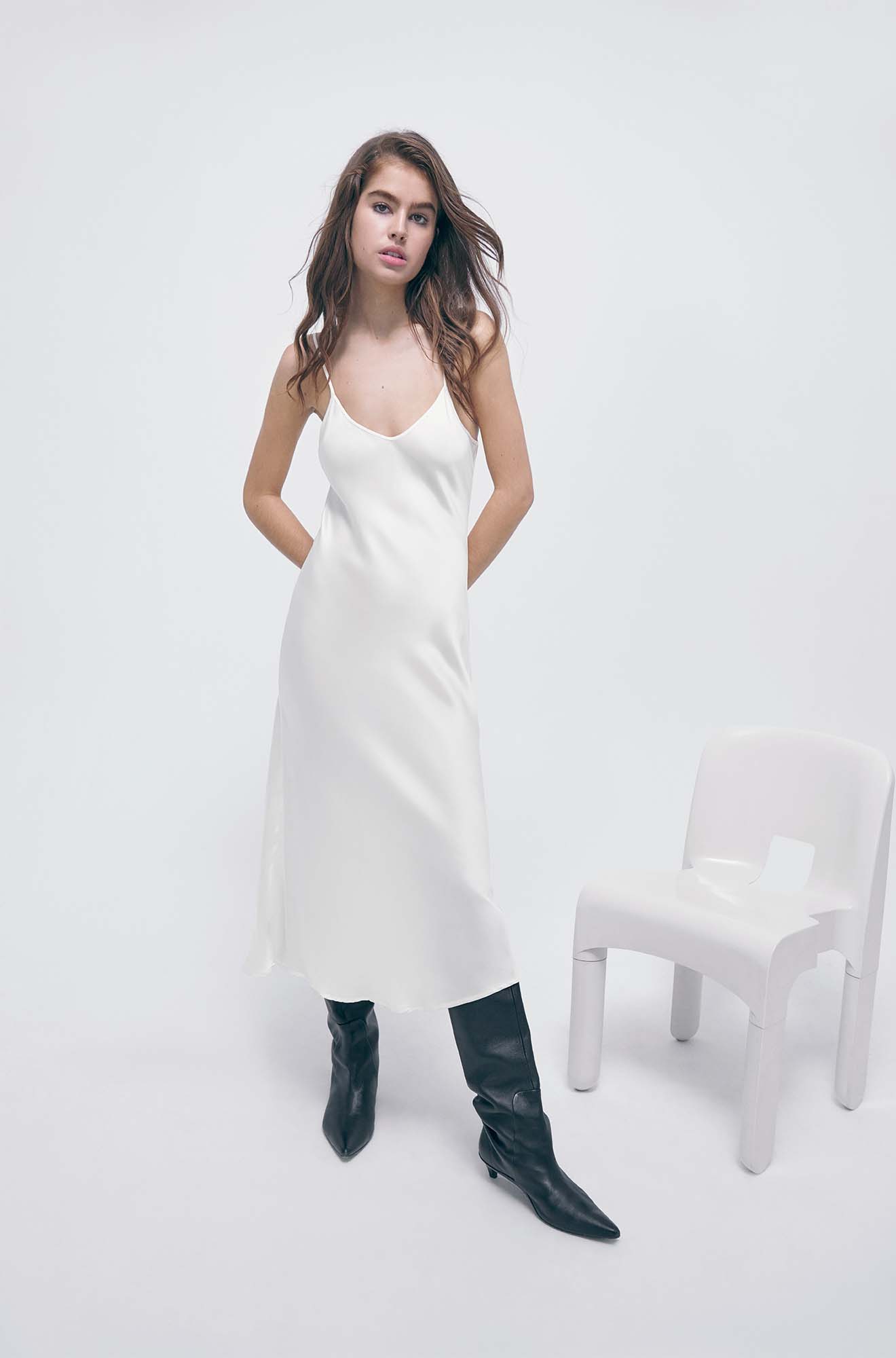 90S SLIP DRESS WHITE