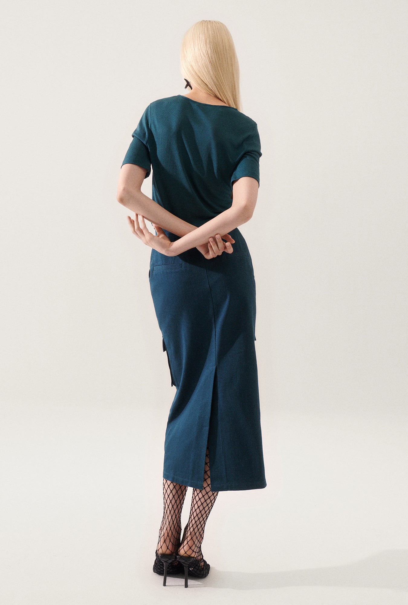 CANVAS CARGO SKIRT TEAL